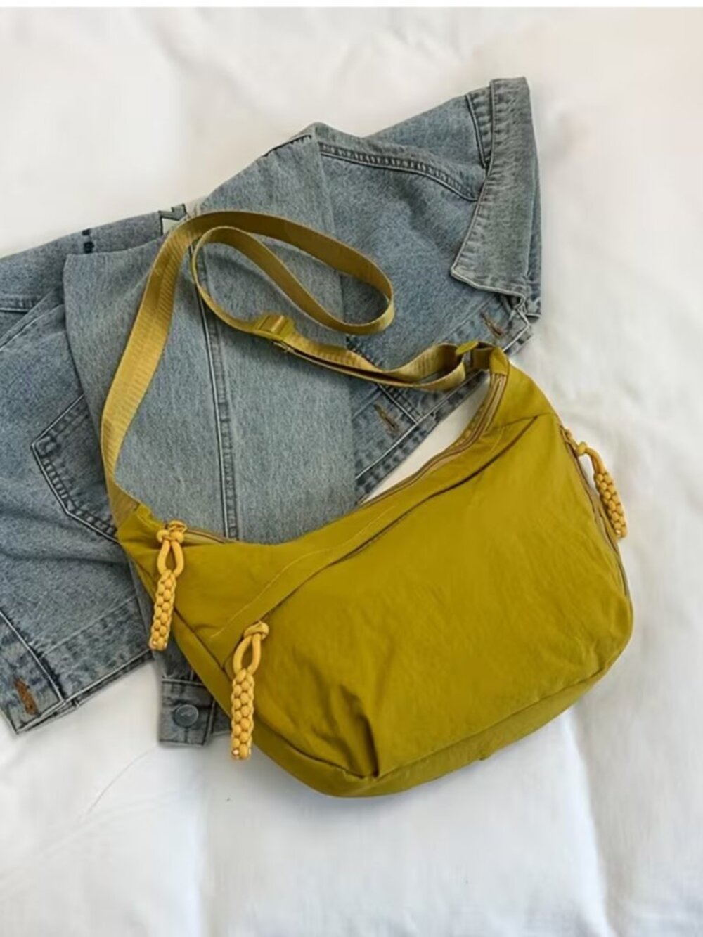 Women Crescent Shoulder Bag Nylon Crossbody Hobo Slouchy Sling Bag Lightweight - Picture 3 of 9